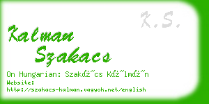 kalman szakacs business card